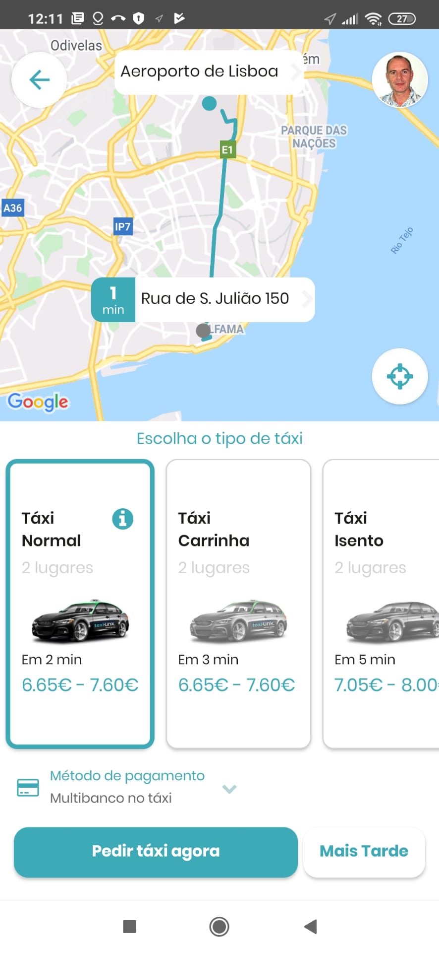 Simulador de tarifa de táxi